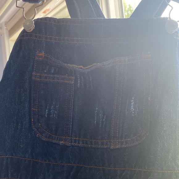 BOOHOO• Maternity• Size US 12• Dark Blue Wash Straight Leg Overalls - Picture 2 of 7